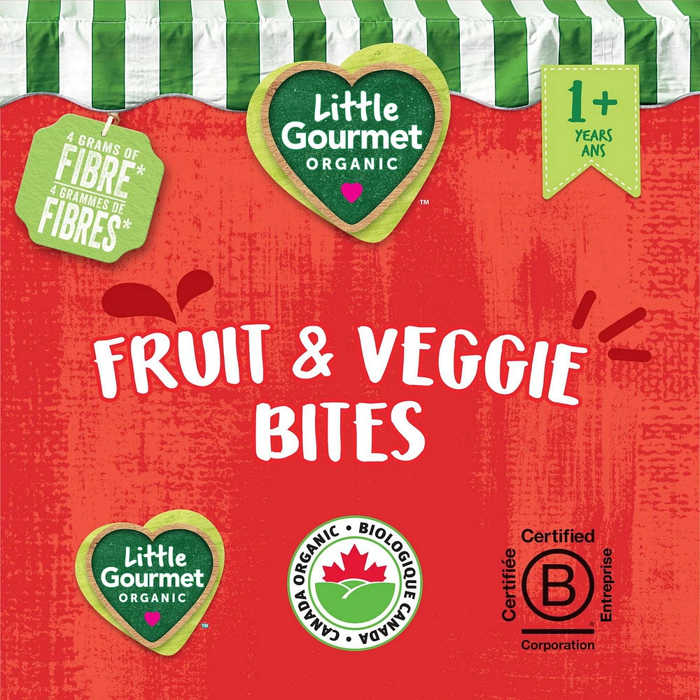 Little Gourmet Organic Fruit & Veggies Bites Blueberry Carrot Apple with Quinoa, Fruit and Veggie Bites - 60g