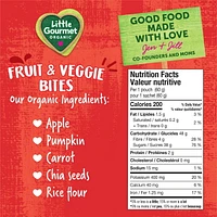 Little Gourmet Organic Fruit & Veggies Bites Blueberry Carrot Apple with Quinoa, Fruit and Veggie Bites - 60g