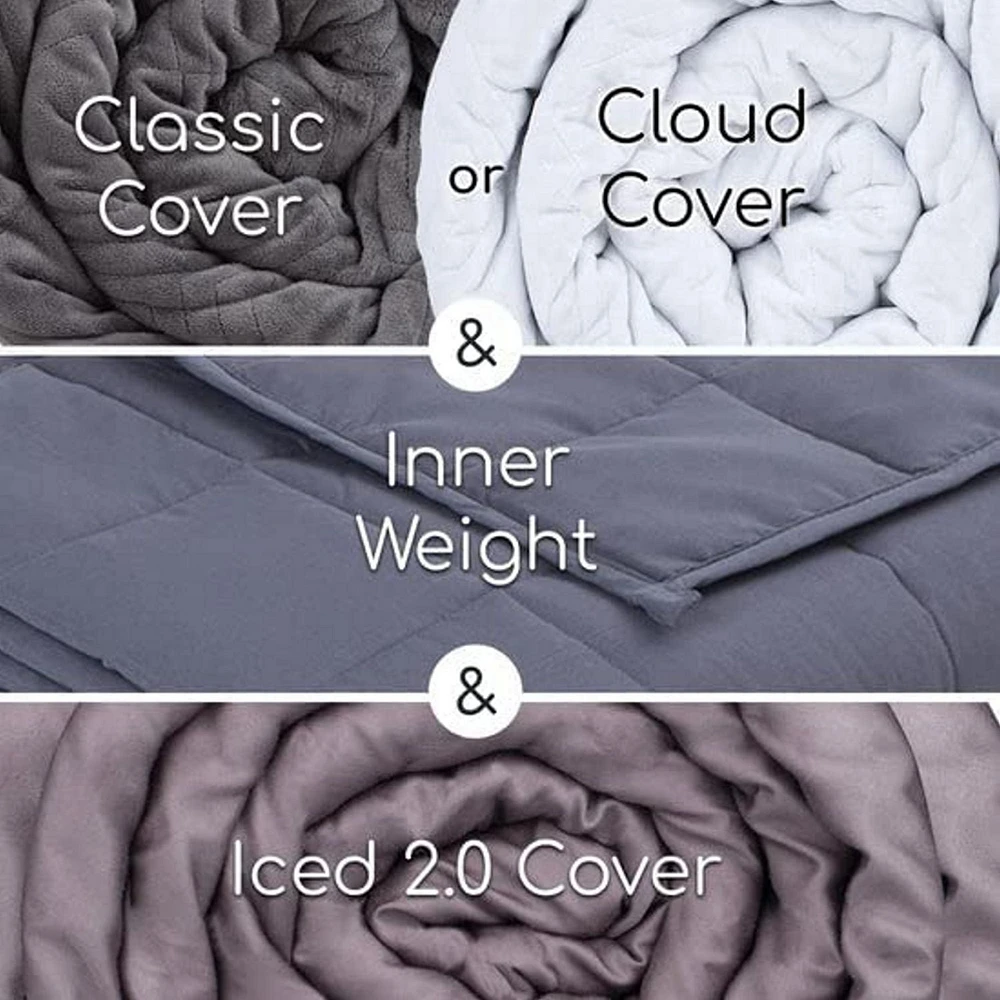 Hush Classic Weighted Blanket 12 lb. Teen 48 in. x 78 in. with Duvet Cover, Gray