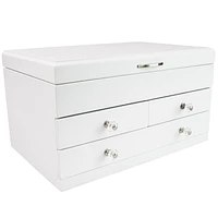 Mele and Co Fairhaven Wooden Jewelry Box in White