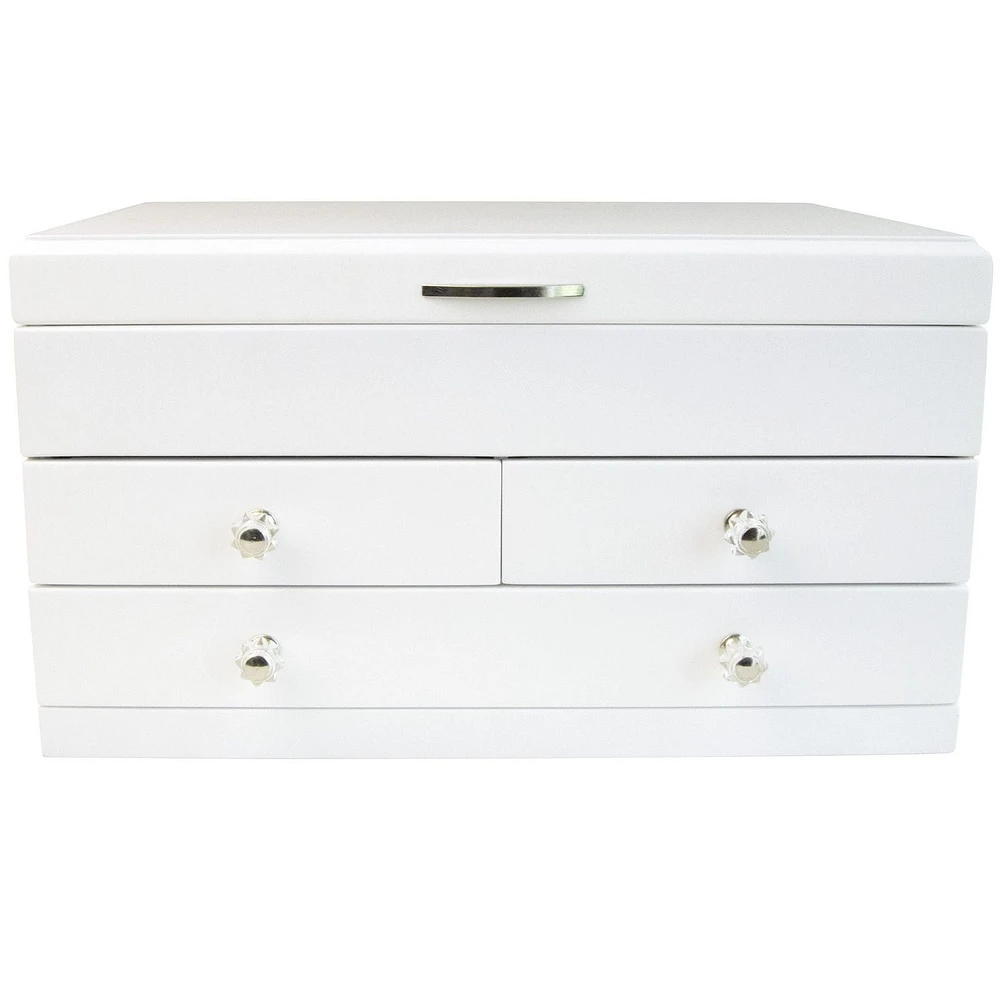 Mele and Co Fairhaven Wooden Jewelry Box in White