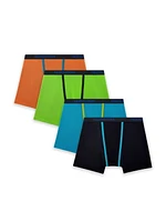 Fruit of the Loom Boys Breathable Micro Mesh Boxer Brief, 4-Pack, Sizes S-L