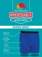 Fruit of the Loom Boys Breathable Micro Mesh Boxer Brief, 4-Pack, Sizes S-L