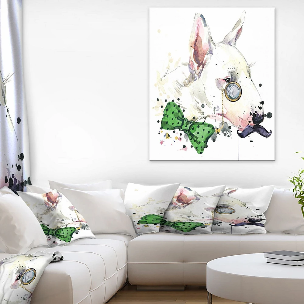 Design Art Bull Terrier Dog Canvas Print