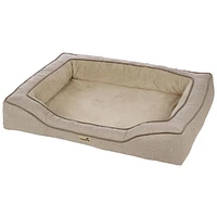 TrustyPup Bolstered Bliss Pet Bed, Dog Bed, Heather Basket Woven Brown, Large, 36x26x6