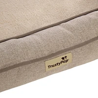 TrustyPup Bolstered Bliss Pet Bed, Dog Bed, Heather Basket Woven Brown, Large, 36x26x6