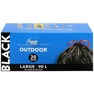 Sacs à ordures pour l'extérieur grand format Great Value 76,2 x 83,8 cm