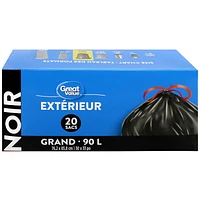 Sacs à ordures pour l'extérieur grand format Great Value 76,2 x 83,8 cm