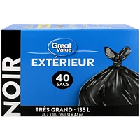 Great Value X-Large Outdoor Garbage Bags, 76.7 x 107 cm
