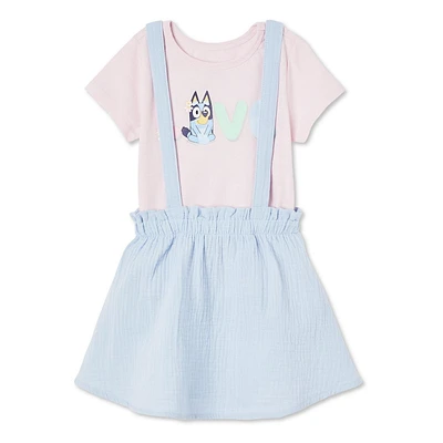 Bluey Toddler Girls' Skirt 2-Piece Set, Sizes 2T-5T