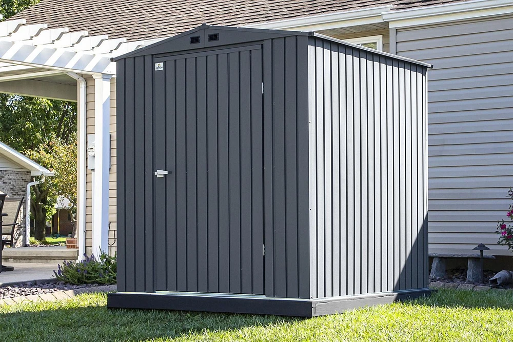 Arrow Elite Steel Storage Shed, 6x6, Anthracite