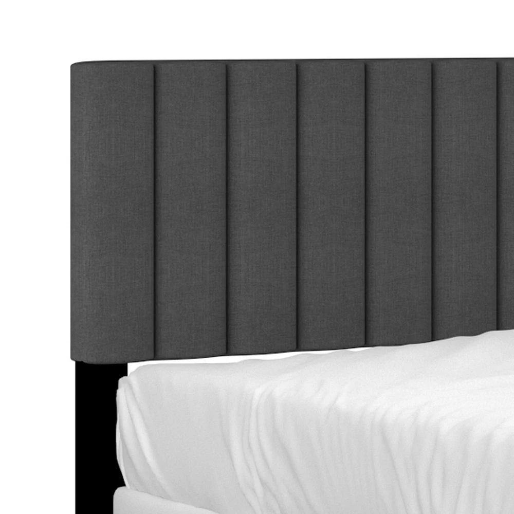 Modern Fabric Upholstered 60" Queen Bed in Charcoal