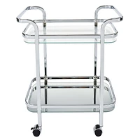 2 Tier Chrome/Glass Bar Cart