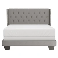 Modern Fabric Upholstered 60" Queen Bed in Grey