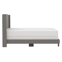 Modern Fabric Upholstered 60" Queen Bed in Grey