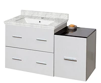 American Imaginations 59-in. W Floor Mount White Vanity Set For 3H8-in. Drilling Bianca Carara Top White UM Sink AI-18836