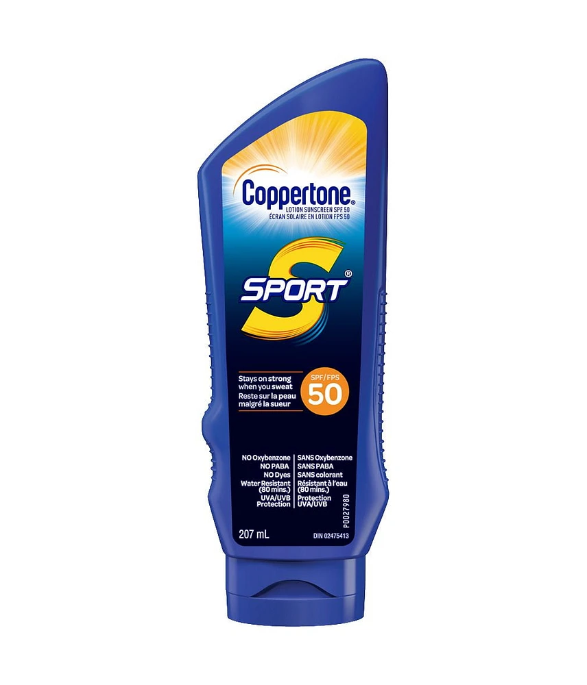 Coppertone Sport Sunscreen Lotion SPF 50, Resistant to Sweat