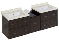 American Imaginations 61.5-in. W Wall Mount Dawn Grey Vanity Set For 1 Hole Drilling Beige Top White UM Sink AI-18941