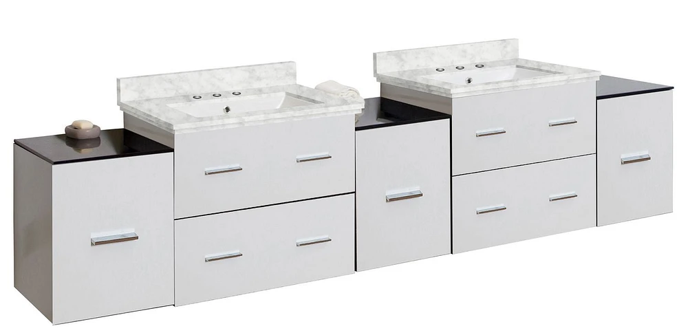 American Imaginations 37.75-in. W Floor Mount Dawn Grey Vanity Set For 3H4-in. Drilling Beige Top White UM Sink AI-19120