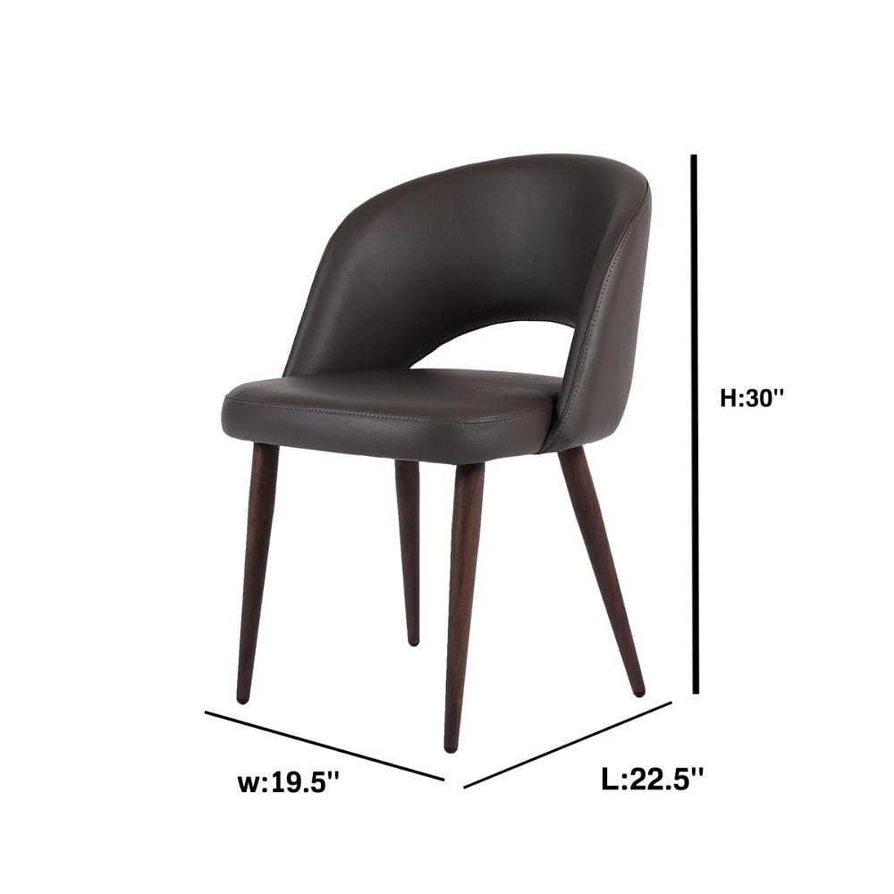 Exetive Dining chair, Modern dining chair with PU upholstery and black walnut metal frame(faux wood).<br>Dimension: 30"H (SH 18.5) x 19.5"W x 22.5"D<br>Seat: 19.5"W x 20"D