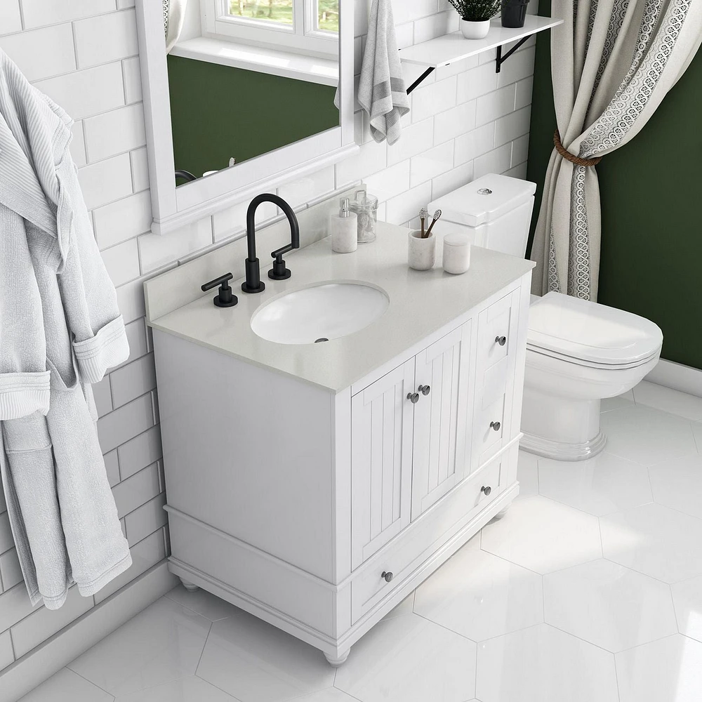 DHP Monteray Beach 36 Inch Bathroom Vanity, White