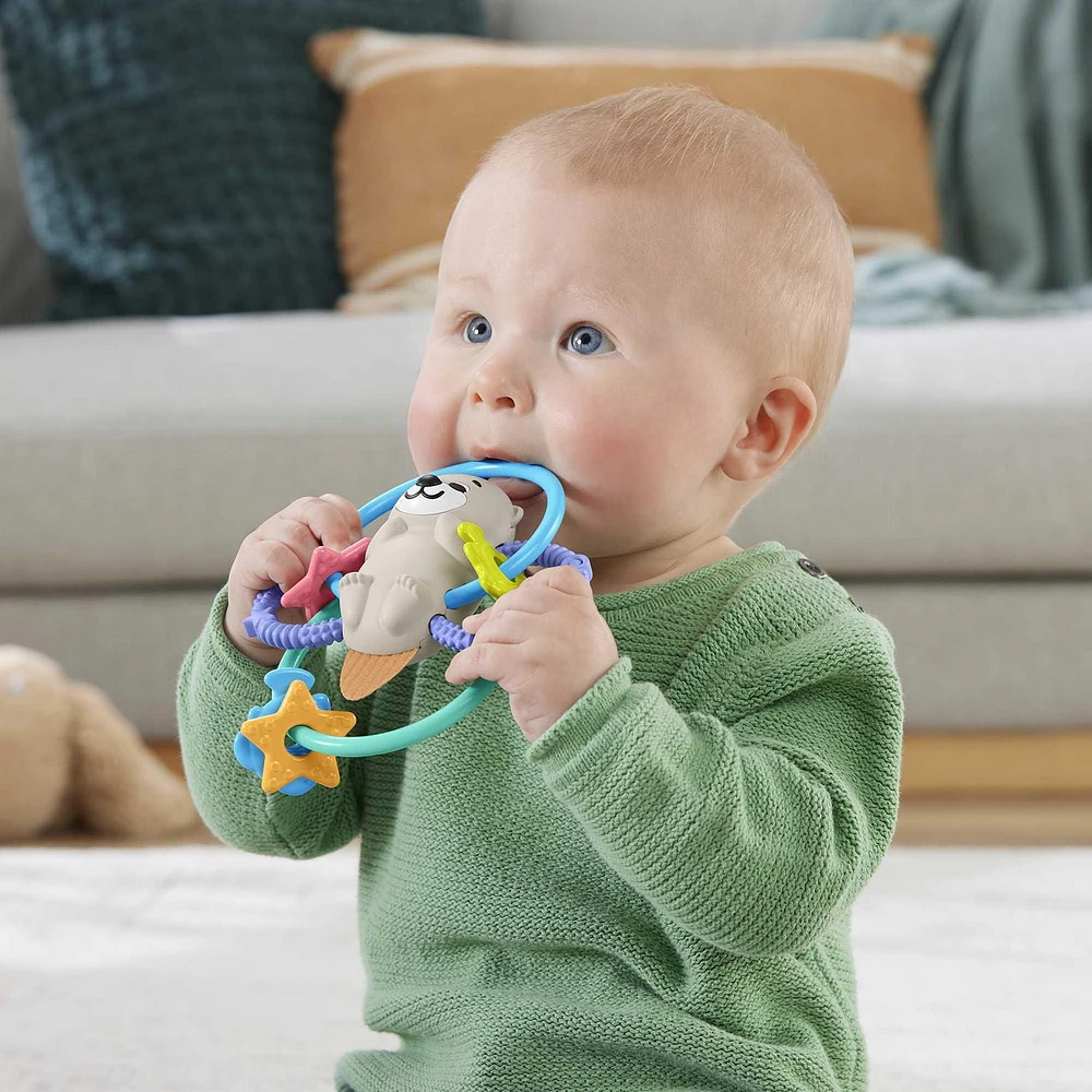 Fisher-Price Baby Rattle and BPA-Free Teething Toy for Newborns, Twist & Teethe Otter