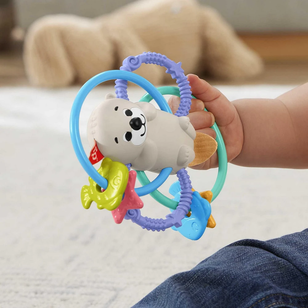 Fisher-Price Baby Rattle and BPA-Free Teething Toy for Newborns, Twist & Teethe Otter
