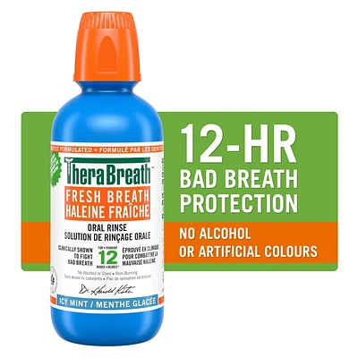 Rince-bouche TheraBreath Haleine fraîche, Menthe glacée, sans alcool, 473 mL 473 mL