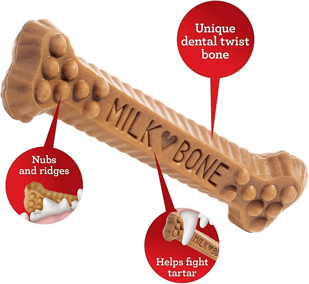 Milk-Bone Brushing Chews Dental Dog Treats for Medium Dogs, 227g-1kg (12-45 Treats)