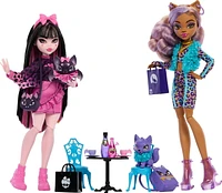 Two Monster High Dolls with Two Pets, Draculaura and Clawdeen Wolf