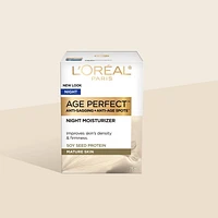 L'Oréal Paris Age Perfect Anti-Sagging Anti-Age Spot Night Face Moisturizer with Soy Seed Protein, Anti-Aging, 75 ML