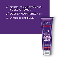 L’Oreal Paris Hair Expertise Color Radiance Purple Conditioner, Neutralizes Unwanted Yellow And Orange Tones