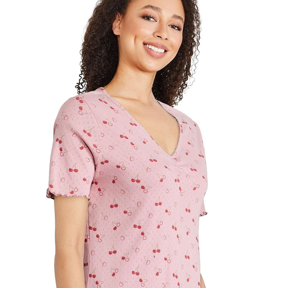 Chemise de nuit en pointelle George pour femmes Tailles P–TG