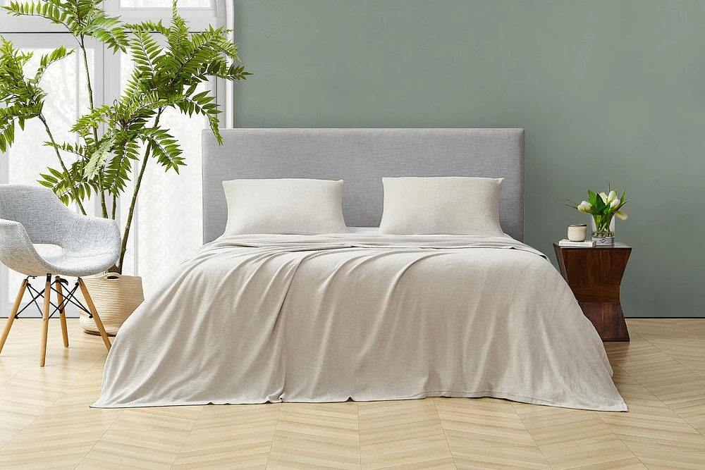 Beco Home Terry Sheet Set Silver Cloud