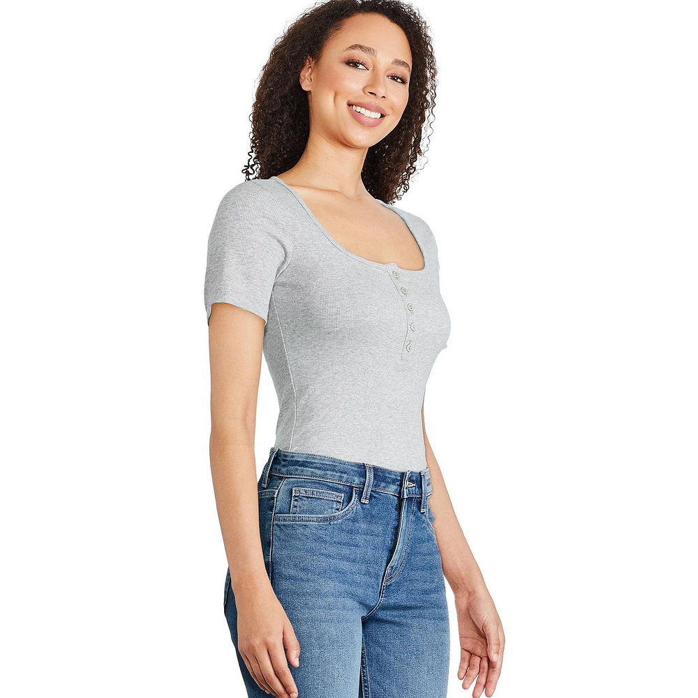 George Women's Henley Bodysuit, Sizes XS-XXL