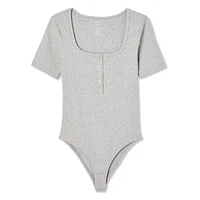 George Women's Henley Bodysuit, Sizes XS-XXL