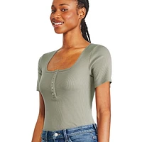 George Women's Henley Bodysuit, Sizes XS-XXL