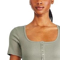 George Women's Henley Bodysuit, Sizes XS-XXL