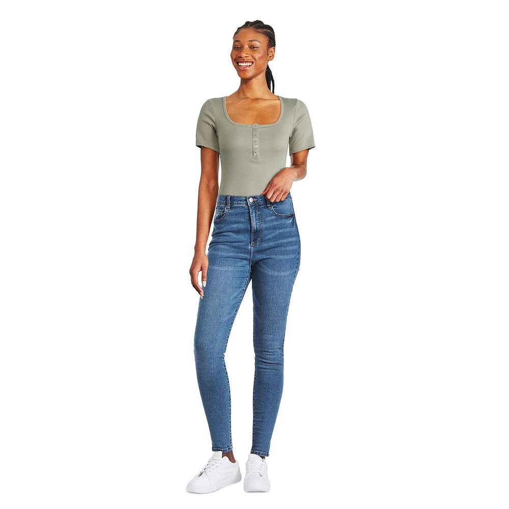 George Women's Henley Bodysuit, Sizes XS-XXL