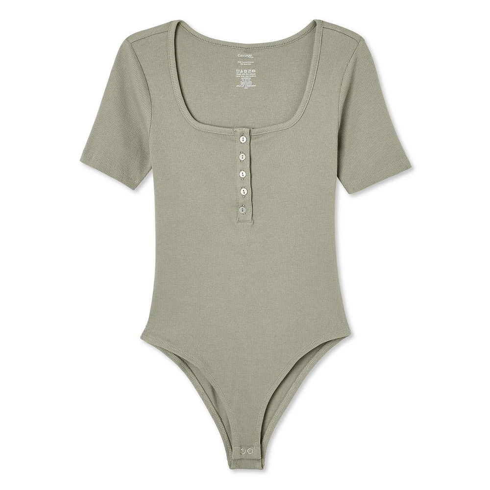 George Women's Henley Bodysuit, Sizes XS-XXL