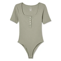 George Women's Henley Bodysuit, Sizes XS-XXL