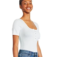 George Women's Henley Bodysuit, Sizes XS-XXL