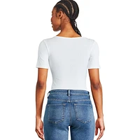 George Women's Henley Bodysuit, Sizes XS-XXL