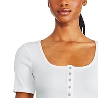 George Women's Henley Bodysuit, Sizes XS-XXL
