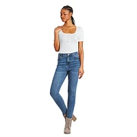 George Women's Henley Bodysuit, Sizes XS-XXL