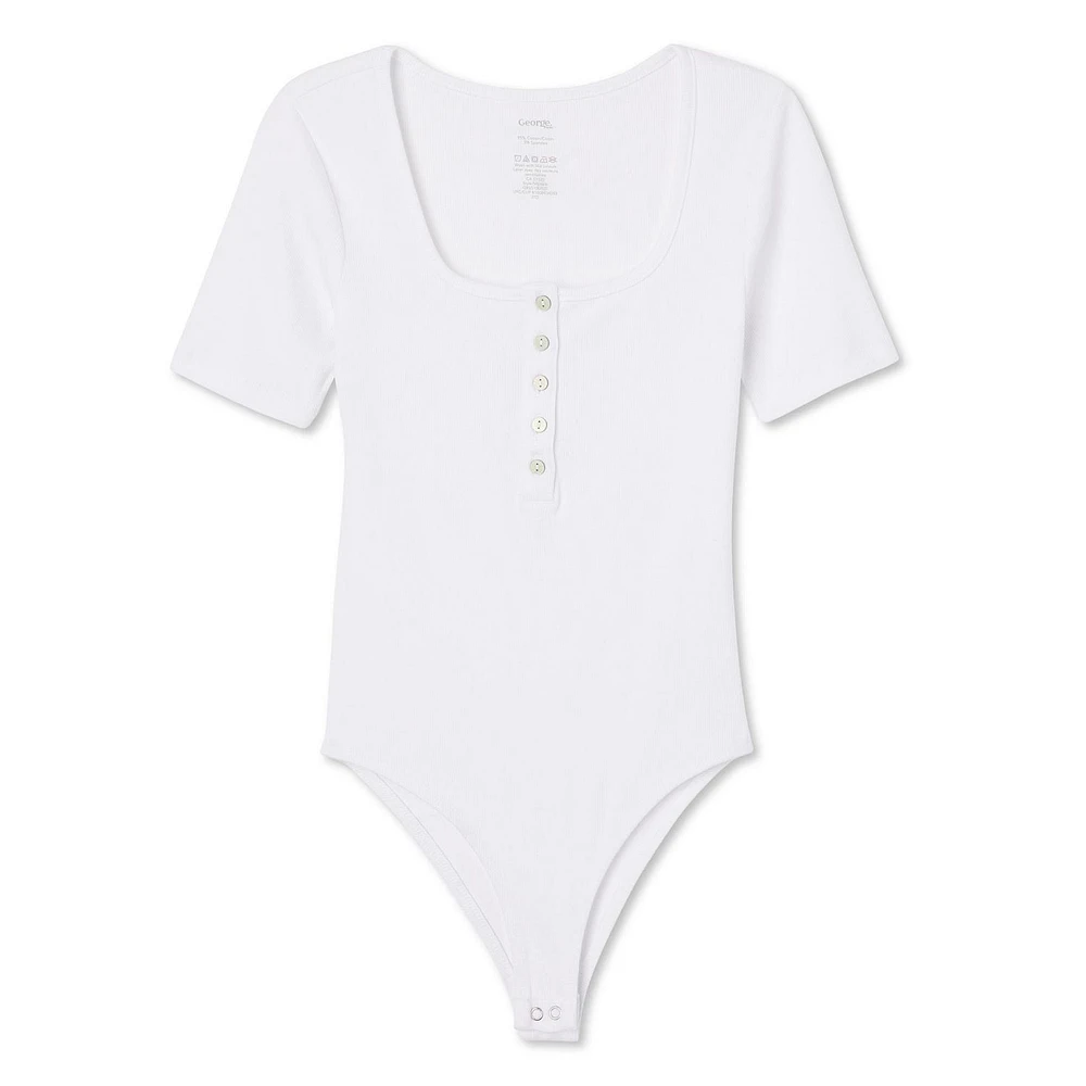 George Women's Henley Bodysuit, Sizes XS-XXL