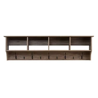 Prepac 60" Wide Hanging Entryway Drifted Gray Shelf