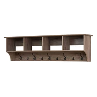 Prepac 60" Wide Hanging Entryway Drifted Gray Shelf