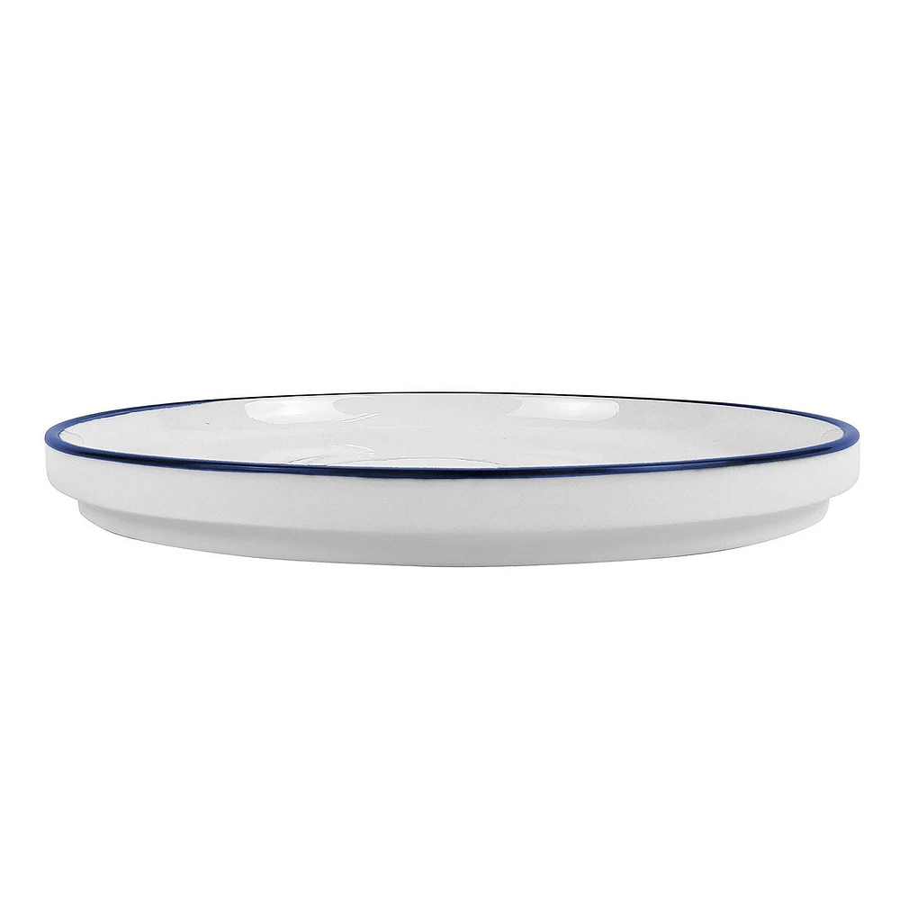 Mainstays Blue Rim Stoneware Dinner Plate, BLUE RIM DINNER / D 25.7cm