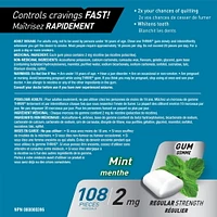 Thrive Gum 2mg Regular Strength Nicotine Replacement, Mint, 108 count